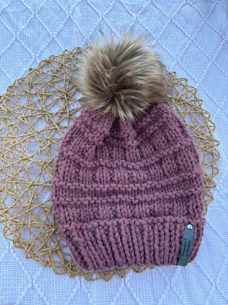 Rose knit beanie