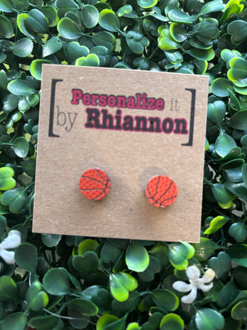 Basketball stud earrings