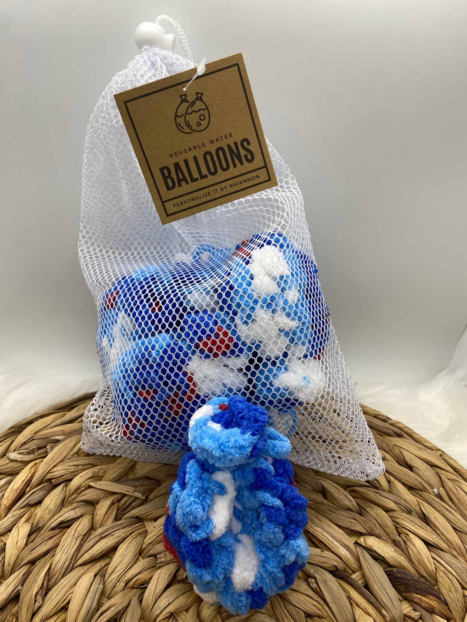 Red white and blue reusable water balloons